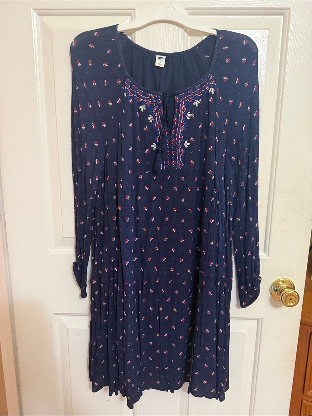 Old Navy Navy Blue Floral Peasant Dress